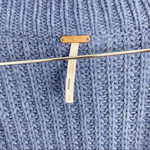 NWOT Free People Blue Clyde V-neck Oversized Sleeveless Sweater Vest Sz Small - Picture 6 of 10